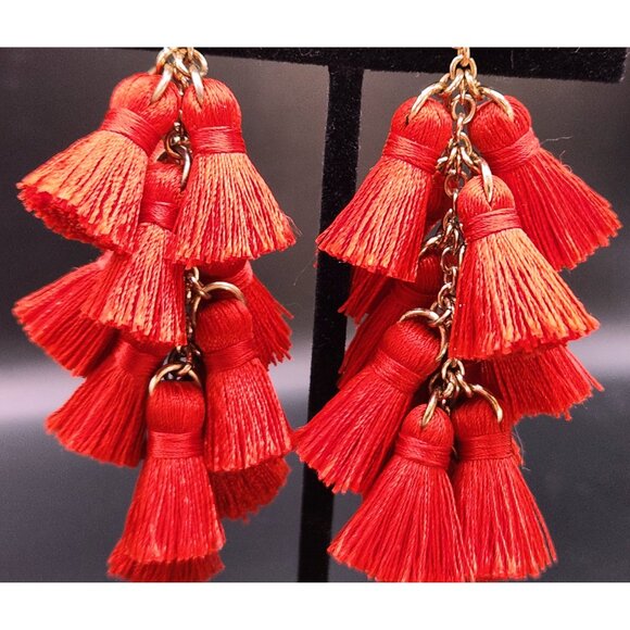 BaubleBar Contessa Multi Tassel Earrings – Holiday Red - Picture 5 of 7